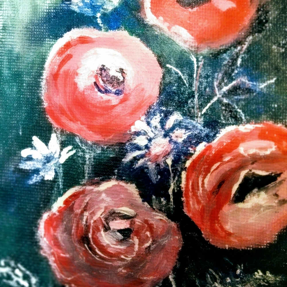 Framed Floral oil painting - Picture 2 of 11